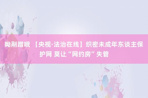 呦剐蹭哦 【央视·法治在线】织密未成年东谈主保护网 莫让“网约房”失管