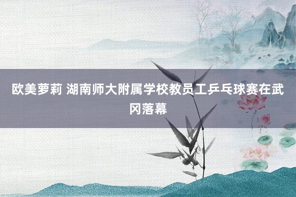 欧美萝莉 湖南师大附属学校教员工乒乓球赛在武冈落幕