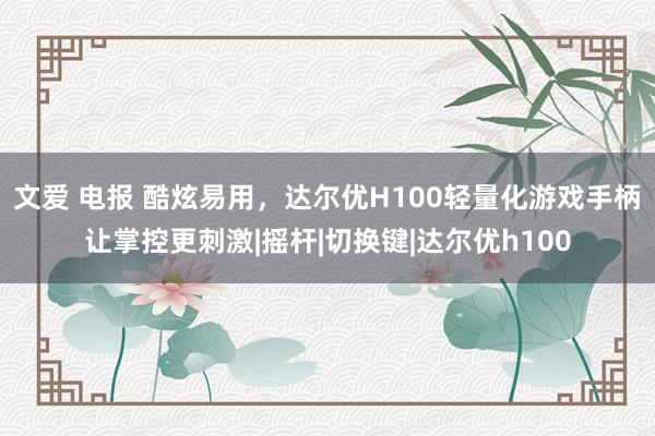 文爱 电报 酷炫易用，达尔优H100轻量化游戏手柄让掌控更刺激|摇杆|切换键|达尔优h100